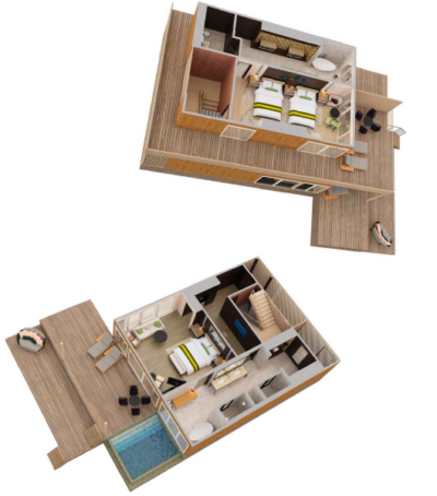 The St. Regis Maldives Vommuli Resort Two Bedroom Ocean Villas with Pool Floor Plan
