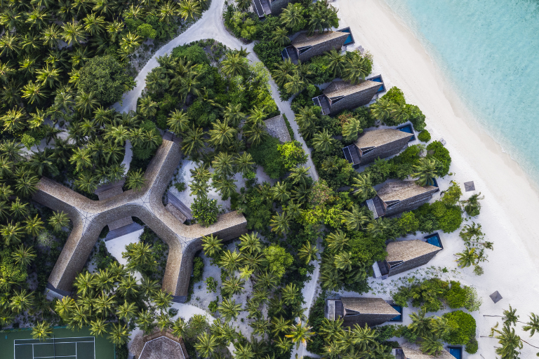 The St. Regis Maldives Vommuli Resort Villas aerial