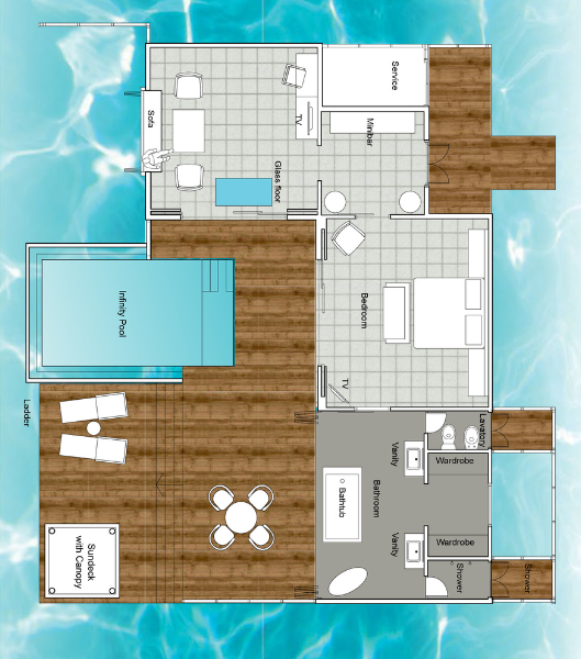 Sun Siyam Iru Fushi Infinity Water Villas Floor plan