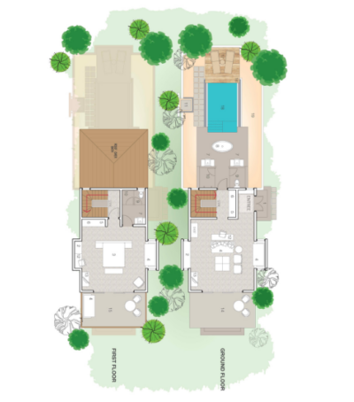 Sun Siyam Iru Veli Beach Residence with Pool Floor Plan