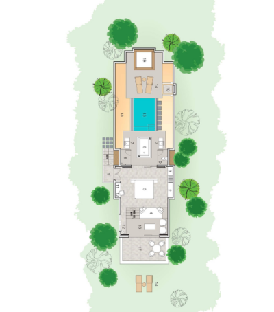 Sun Siyam Iru Veli Grand Beach Villa with Pool Floor Plan