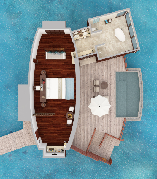Anantara Dhigu Maldives Sunset Overwater Pool Suites Floor Plan