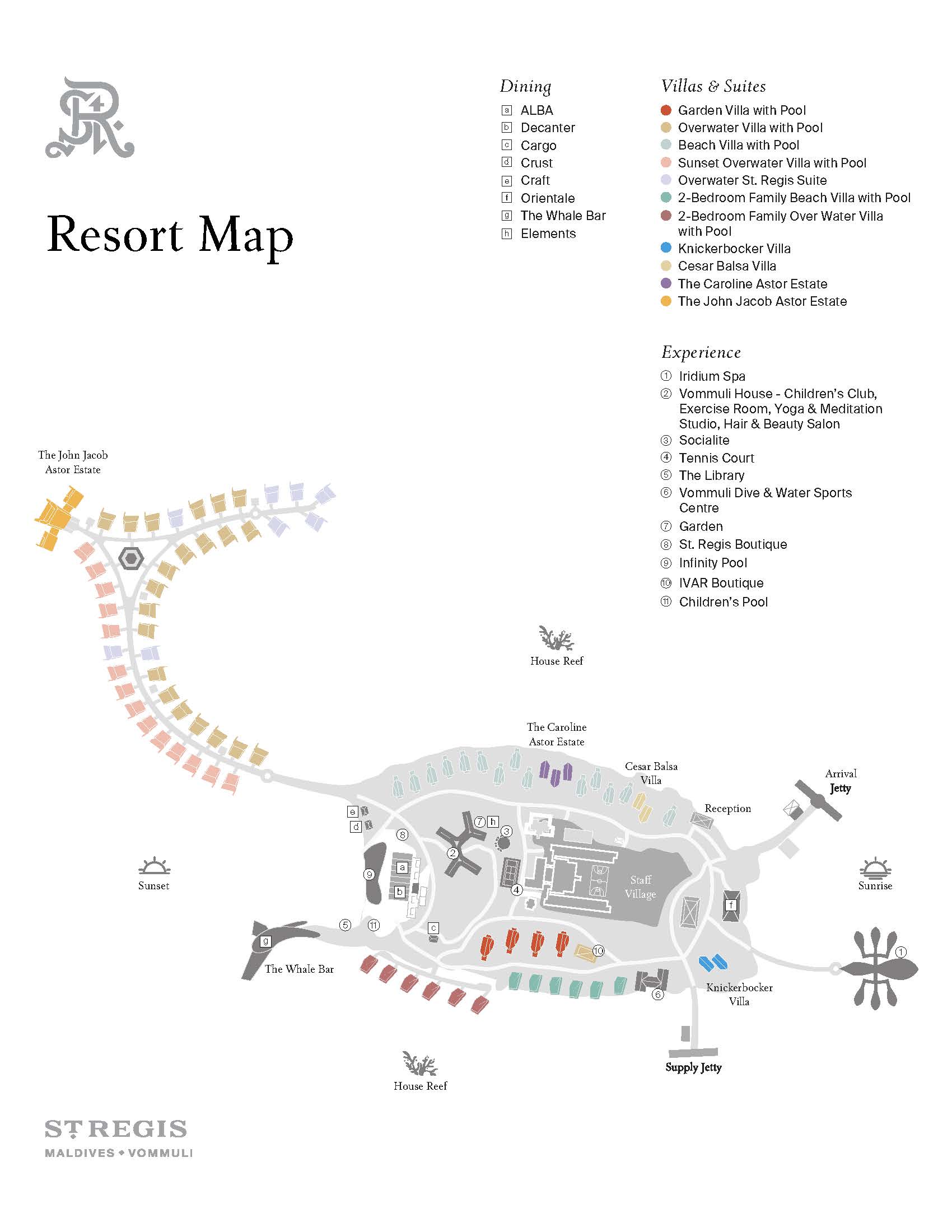 The St. Regis Maldives Vommuli Resort Map