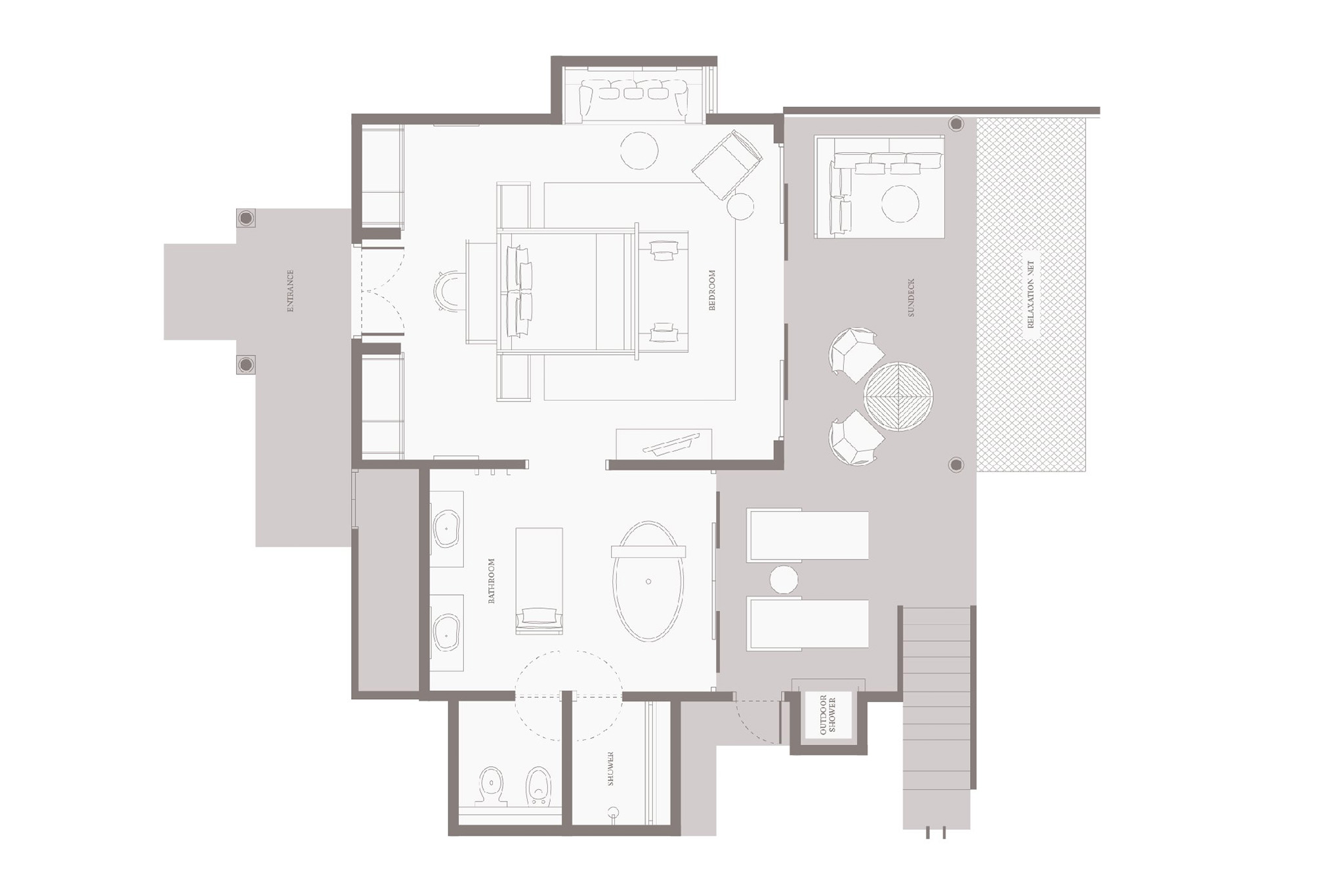 Vakkaru Maldives – Over Water Villa – Floor Plan Vakkaru Maldives - Over Water Villa - Floor Plan