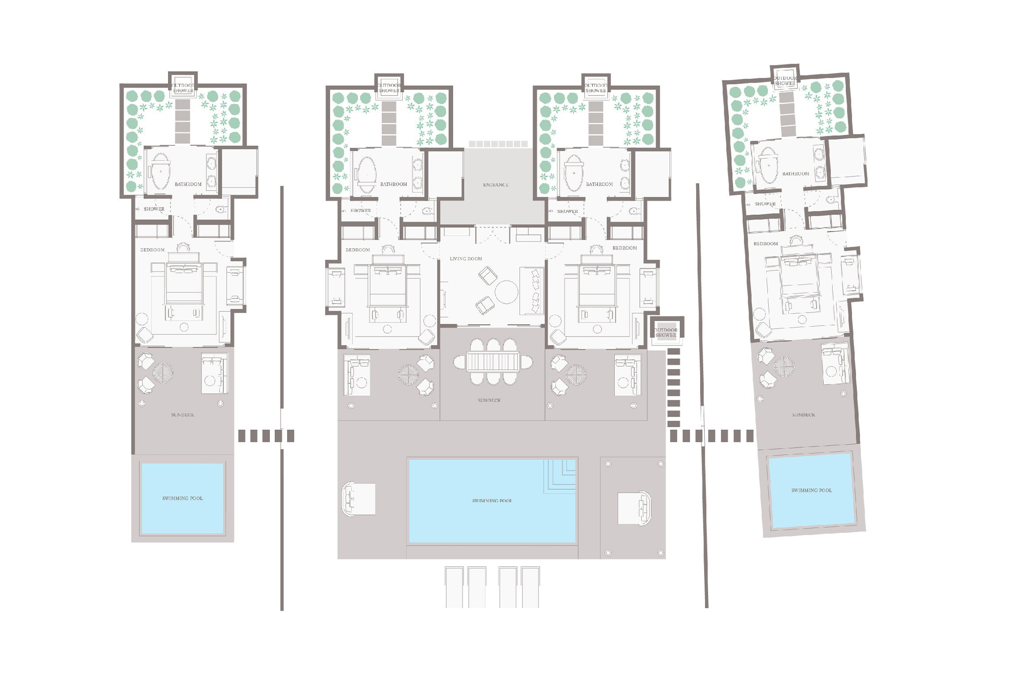 Vakkaru Maldives – Four Bedroom Beach Pool Residence – Floor Plan Vakkaru Maldives - Four Bedroom Beach Pool Residence - Floor Plan