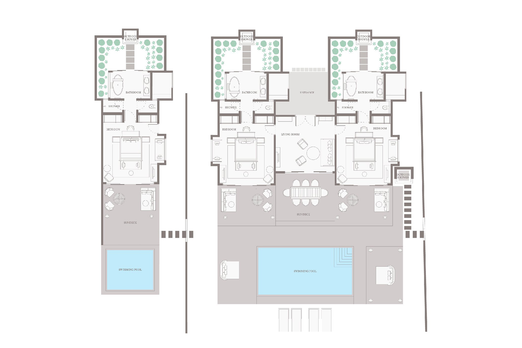 Vakkaru Maldives – Three Bedroom Beach Pool Residence – Floor Plan Vakkaru Maldives - Three Bedroom Beach Pool Residence - Floor Plan