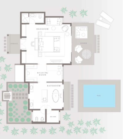 Vakkaru Maldives Beach Pool Villas Floor Plan