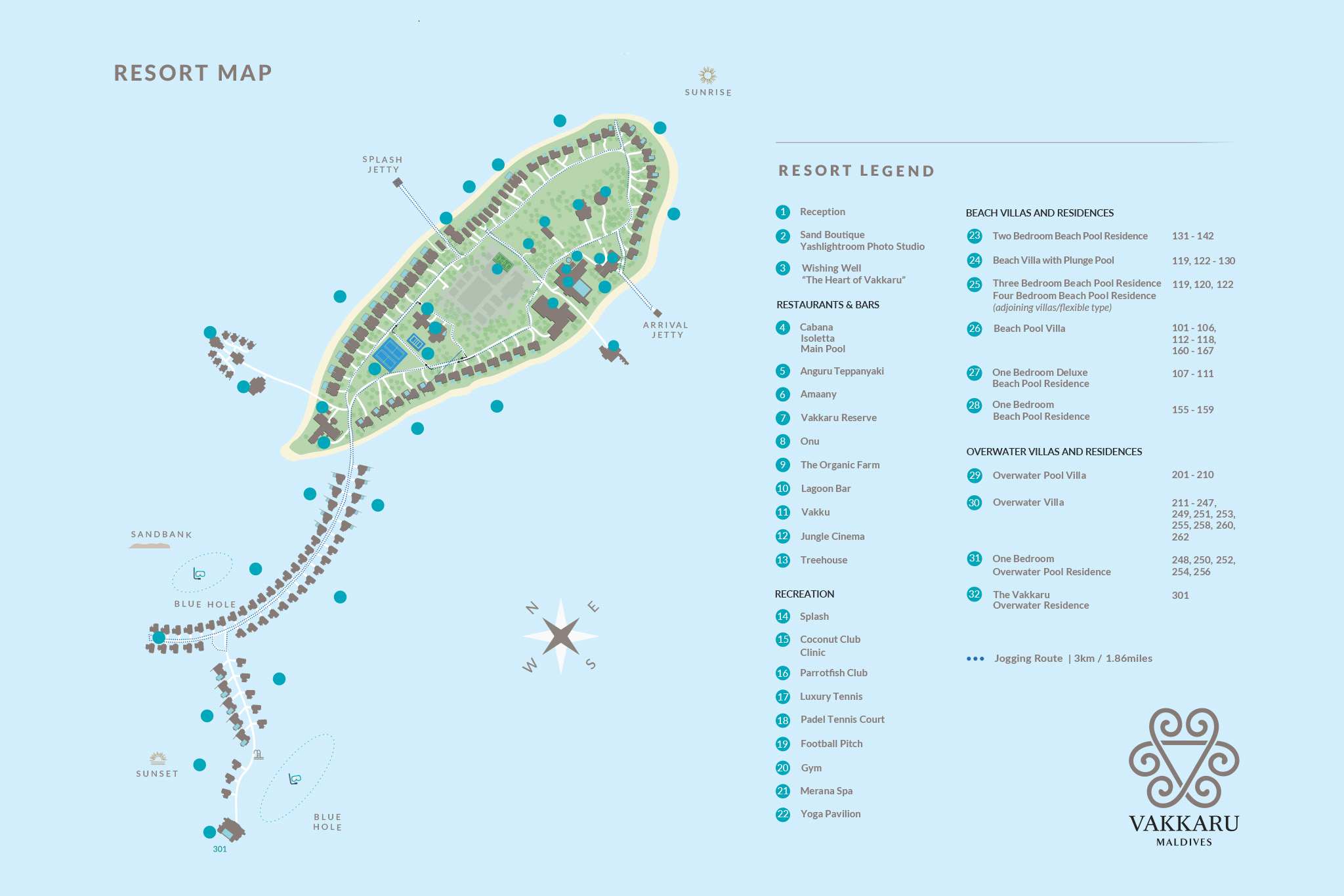 Vakkaru Maldives – Resort Map Vakkaru Maldives Resort Map