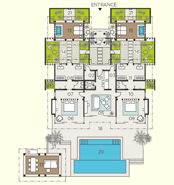 Velaa Private Island Beach Pool House Floor Plan
