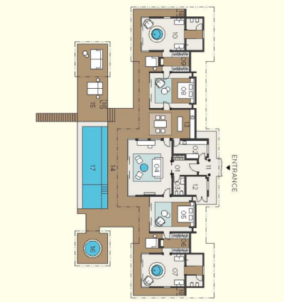 Velaa Private Island Ocean Pool House Floor Plan