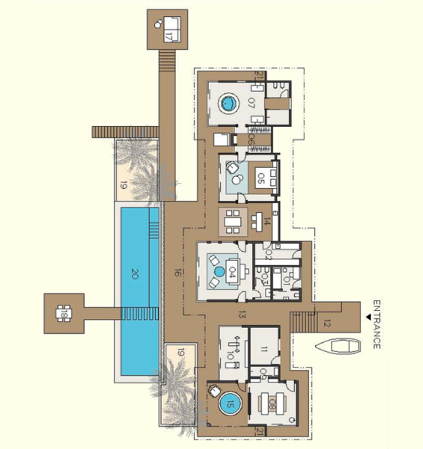 Velaa Private Island Romantic Pool Residence Floor Plan