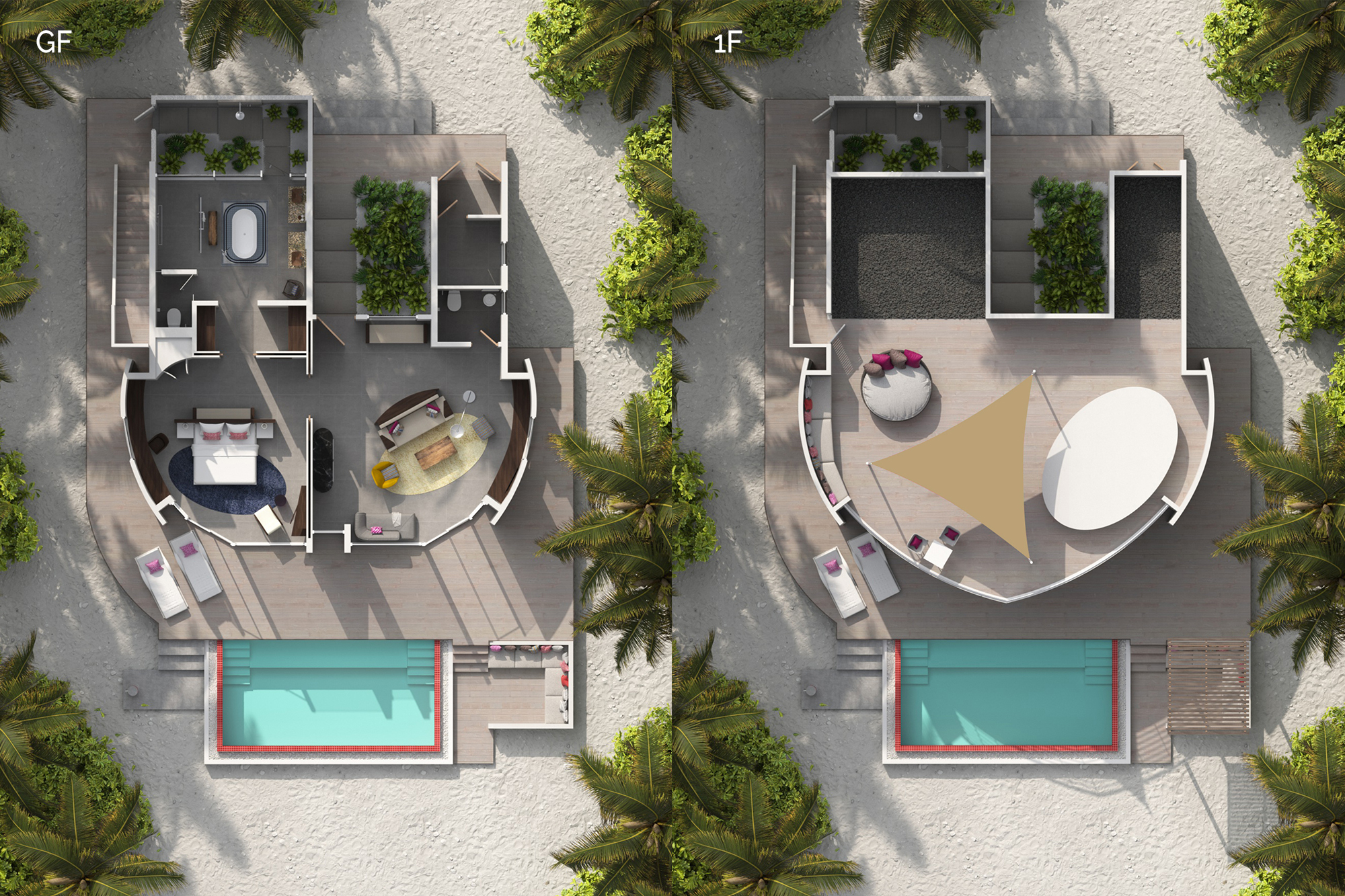 Jumeirah Olhahali Island Beach Villa - Floor plan 