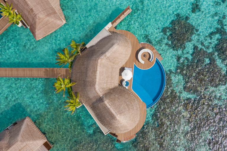 W Maldives Water Villa Aerial Image