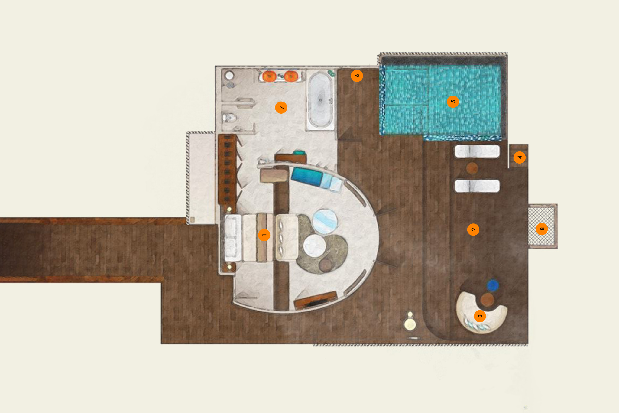 W Maldives - Superior Overwater One-Bedroom Villa - Floor Plan
