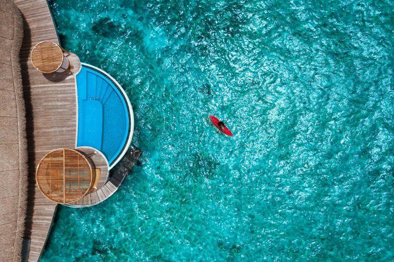 W Maldives Kayak Aerial Image