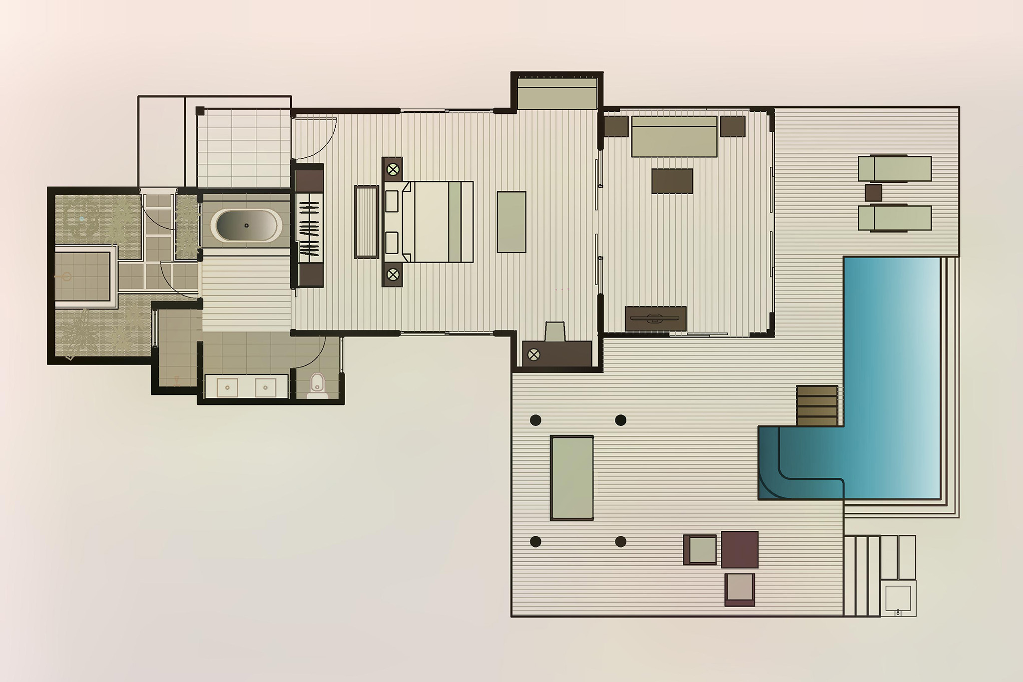 Baros Maldives – Baros Suite With Private Pool – Floorplan Baros Maldives - Baros Suite With Private Pool - Floorplan