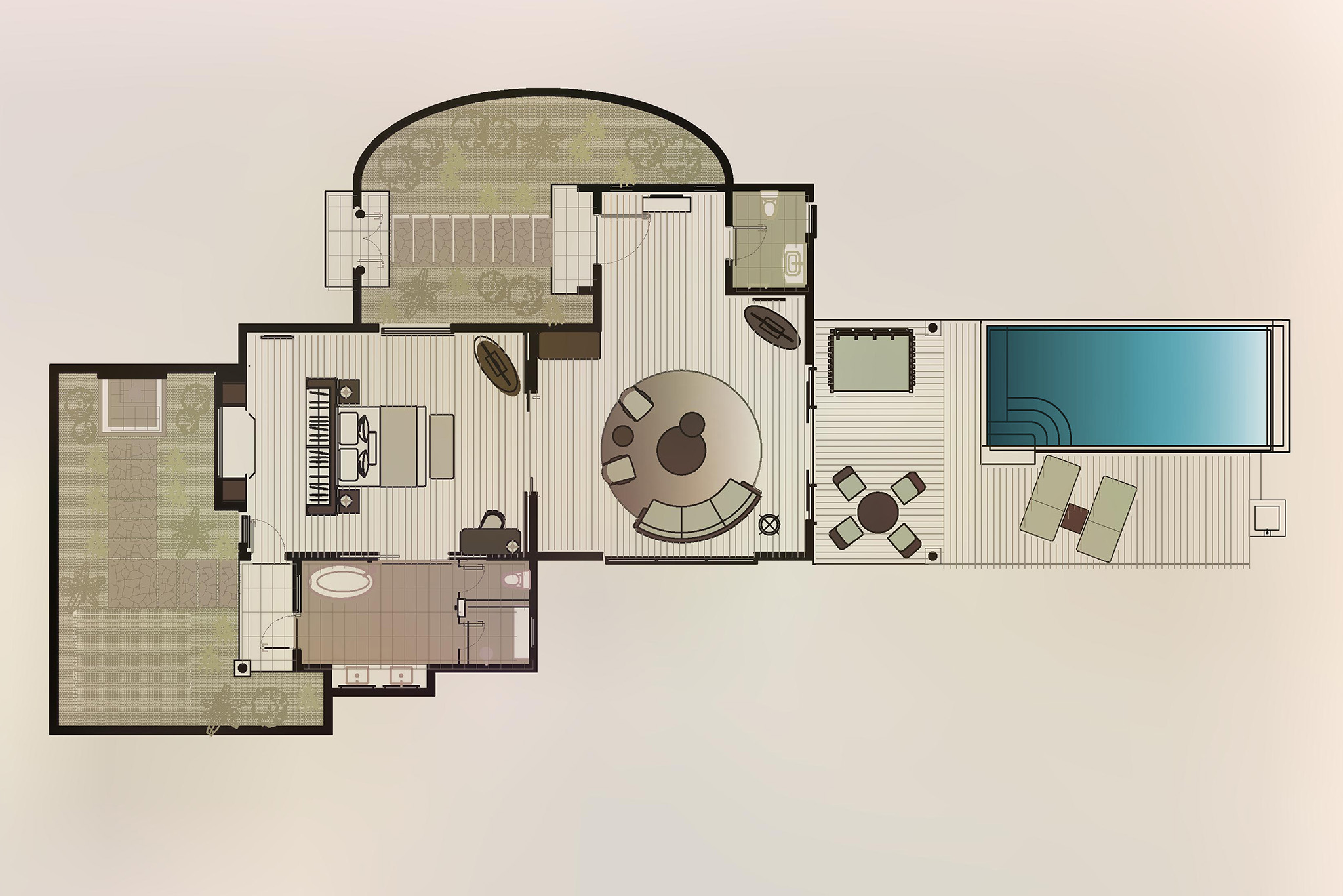 Baros Maldives – Baros Residence with Private Pool – Floorplan Baros Maldives - Baros Residence with Private Pool - Floorplan