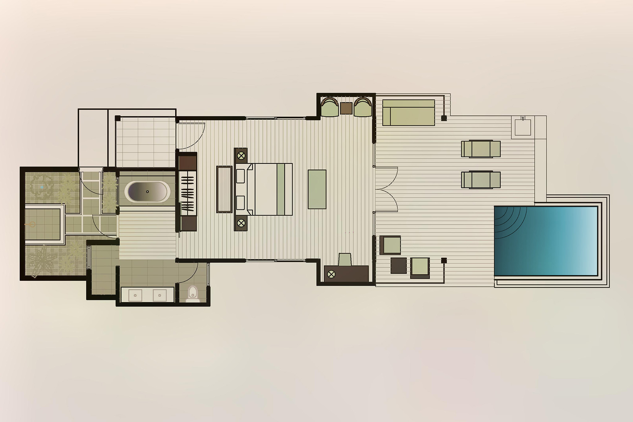 Baros Maldives – Baros Pool Villa – Floorplan Baros Maldives - Baros Pool Villa - Floorplan