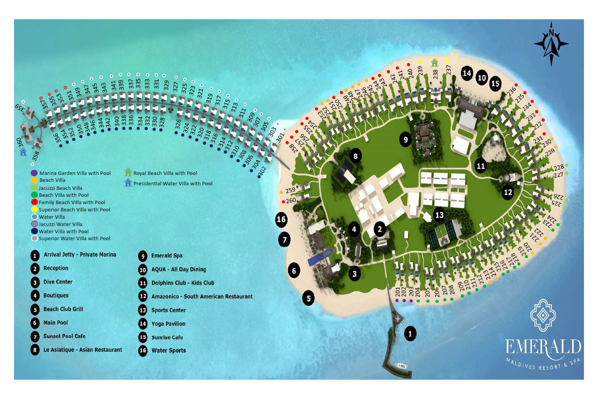 Emerald Maldives Resort & Spa map