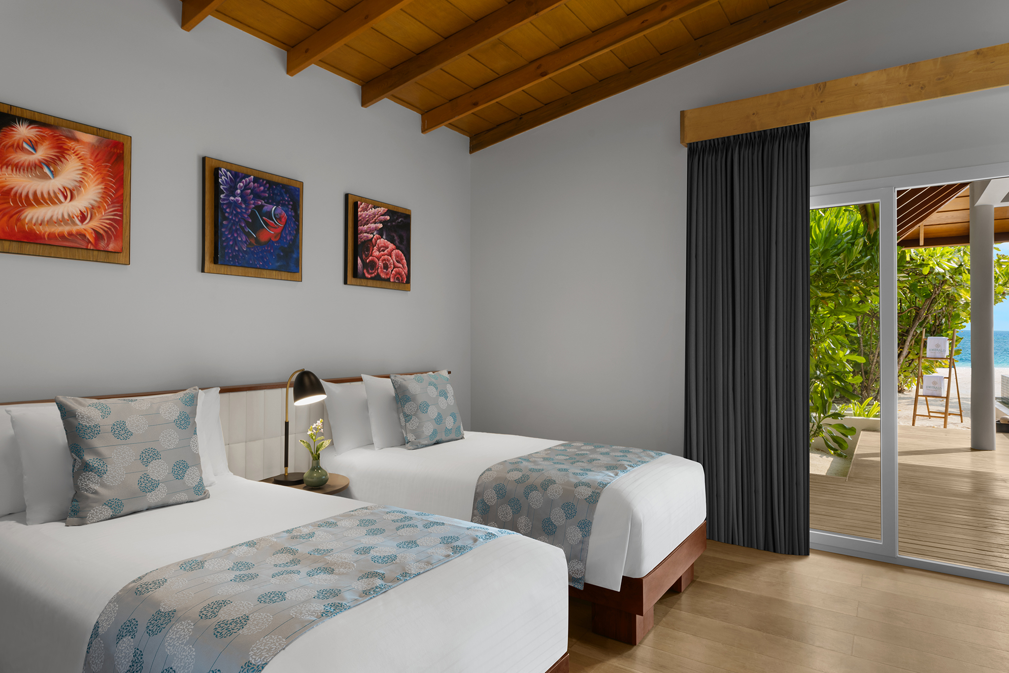 Emerald Faarufushi Resort & Spa Family Beach Villa with Pool aerial