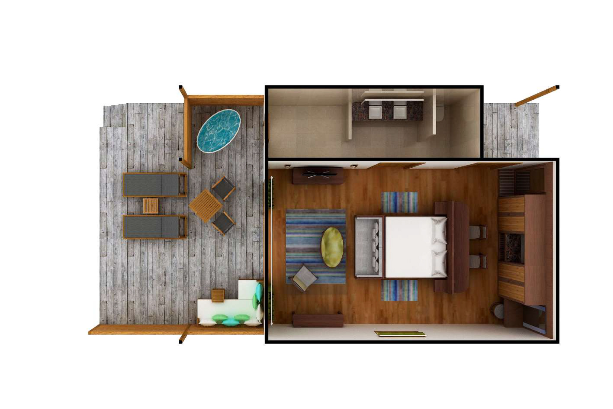 Hurawalhi Island Resort - Romantic Ocean Villa Floor Plan