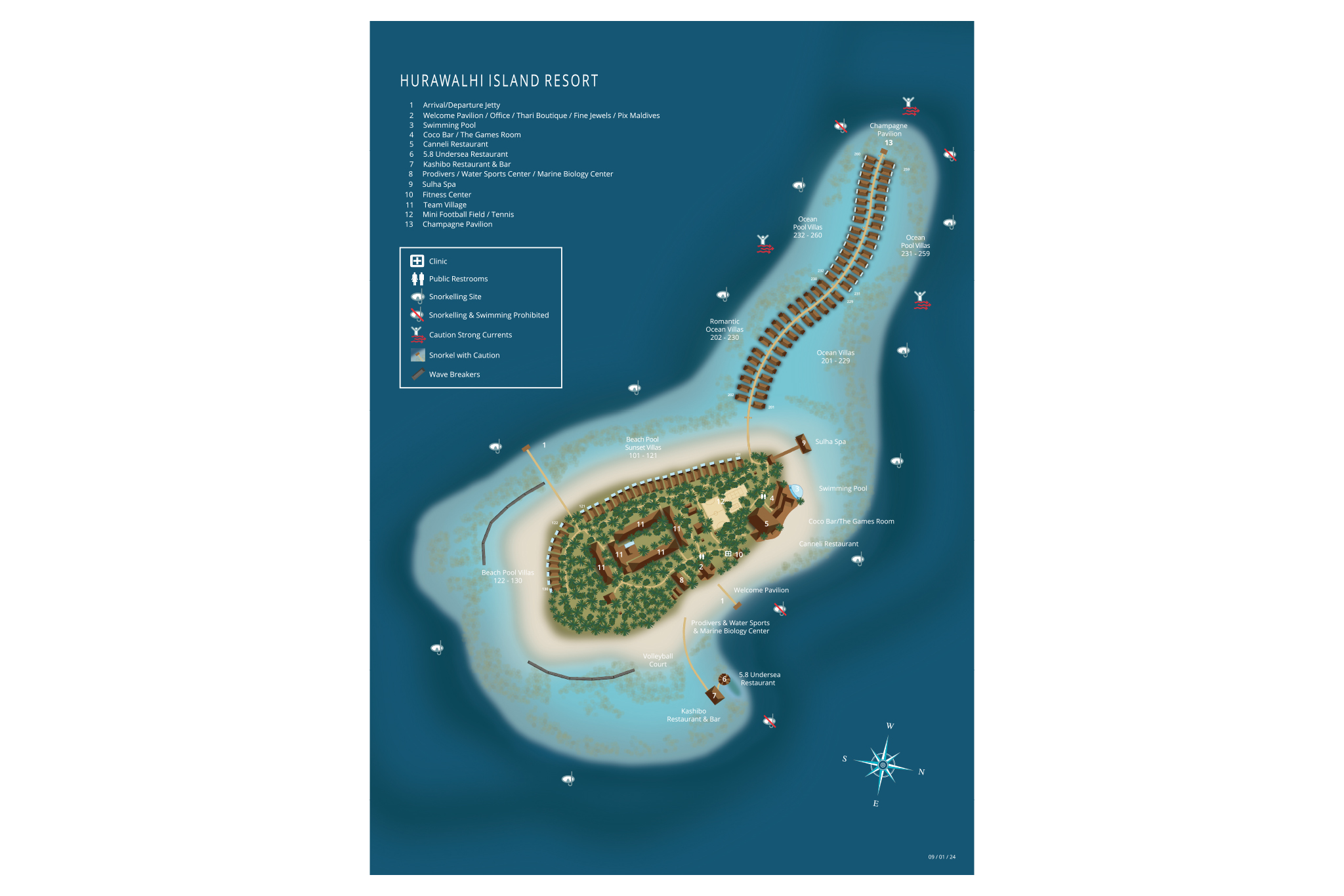 Hurawalhi Island Resort Maldives Resort Map