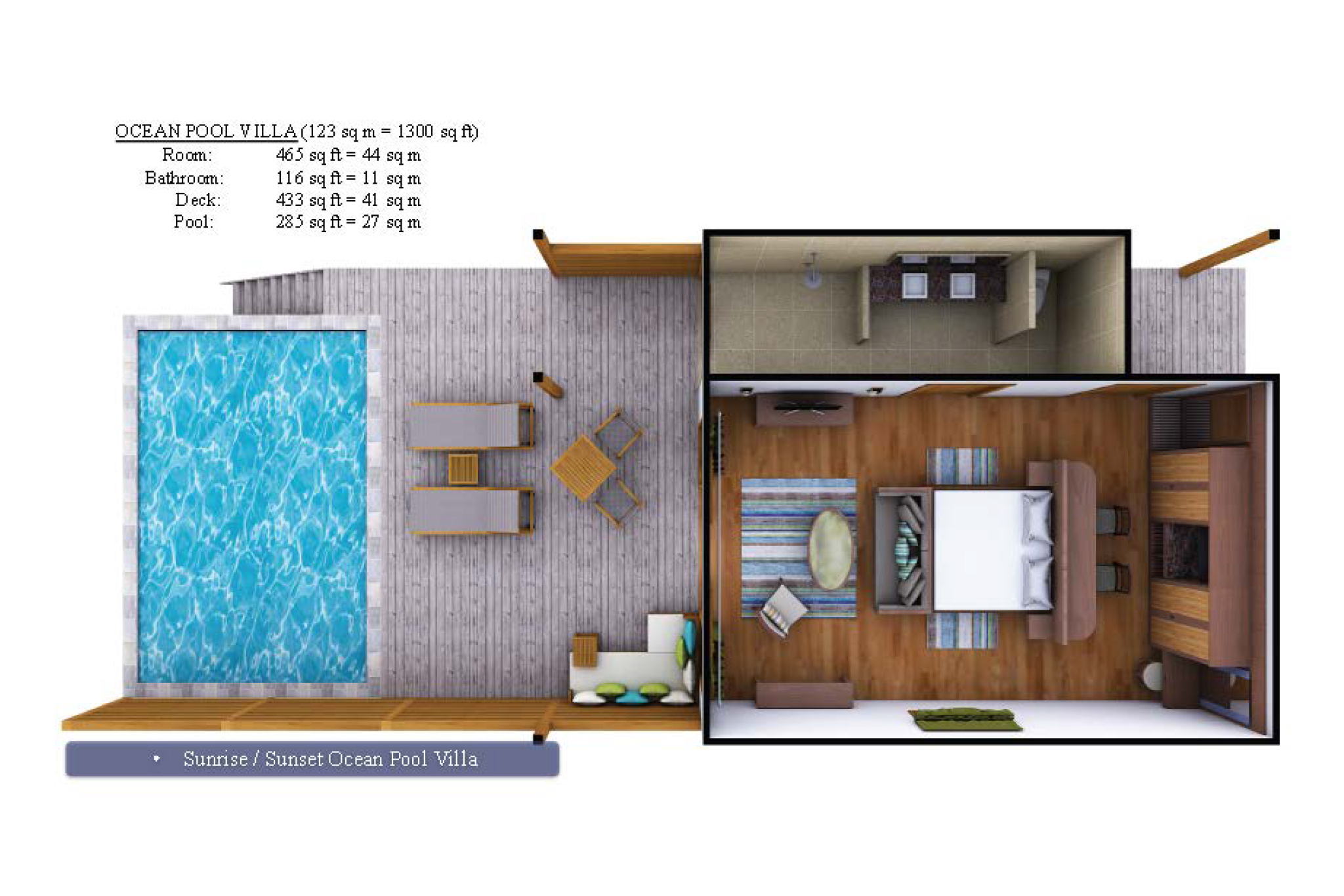 Hurawalhi Island Resort - Ocean Pool Villa Floor Plan