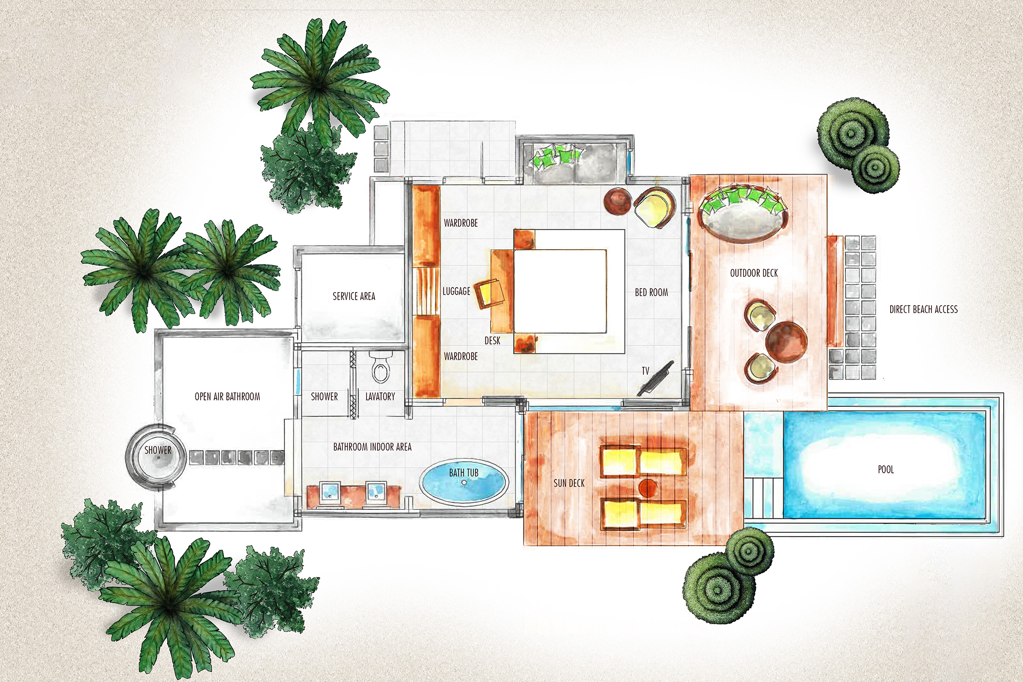 Heritance Aarah - Pool Beach Villa Floor Plan
