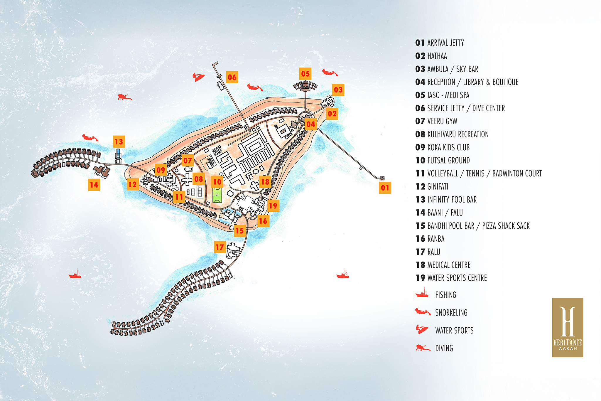 Heritance Aarah - Resort Map