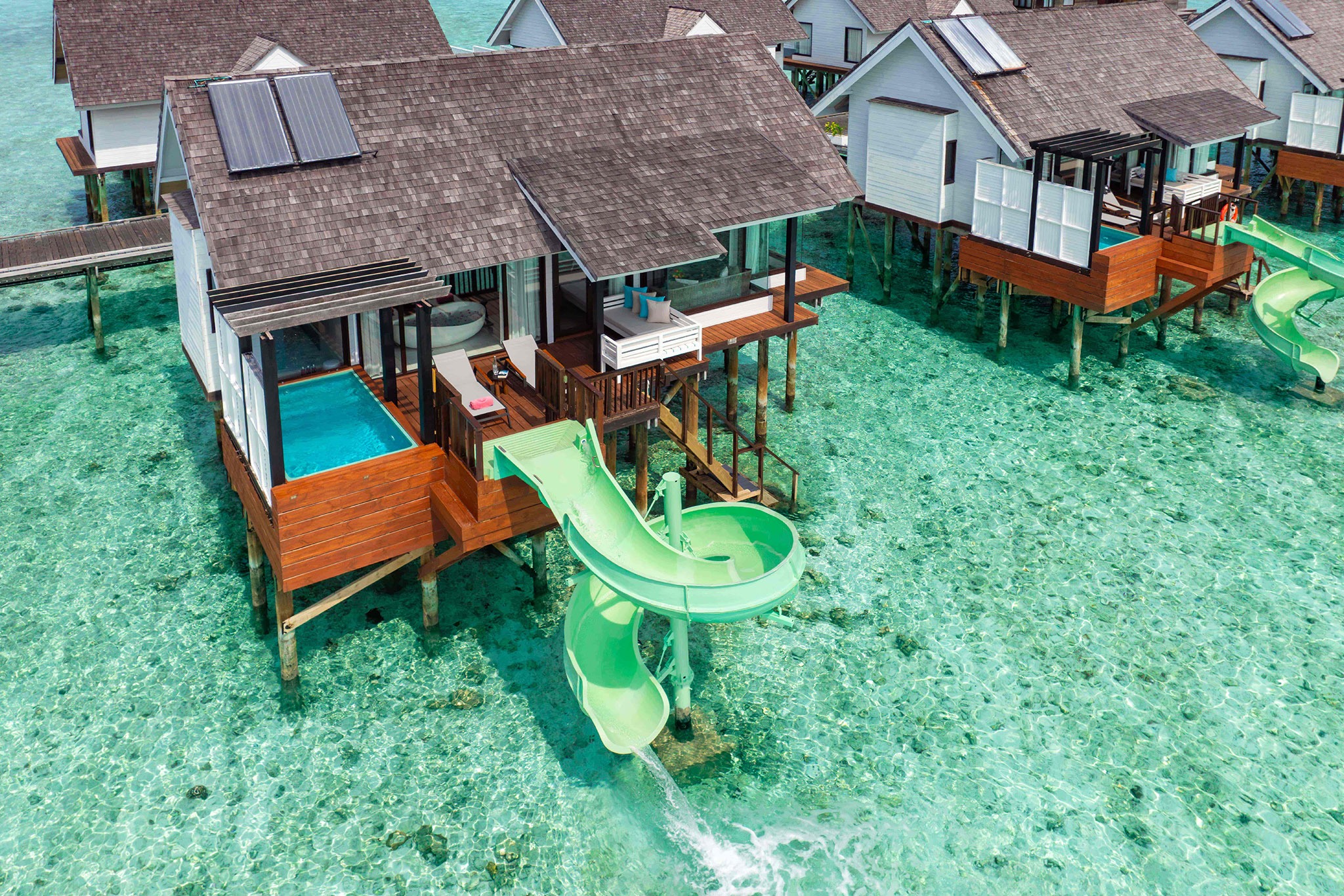 OZEN LIFE MAADHOO – Wind Villa Jacuzzi & Slide – Aerial-5 OZEN LIFE MAADHOO - Wind Villa Jacuzzi & Slide - Aerial-5