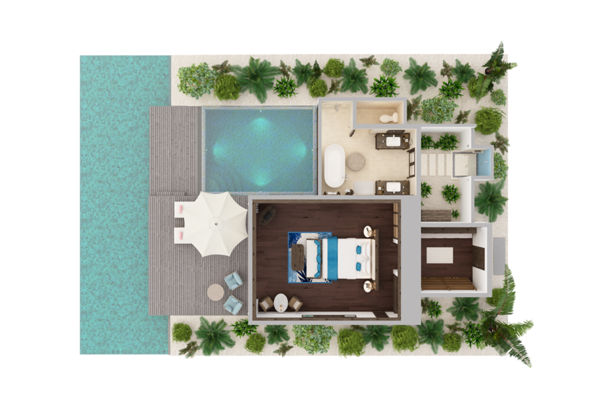 Anantara Dhigu Maldives Sunset Beach Villas Floor Plan