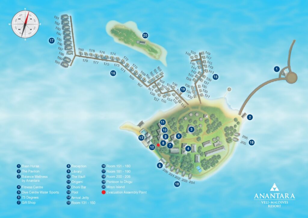Anantara Dhigu Maldives Resort Map