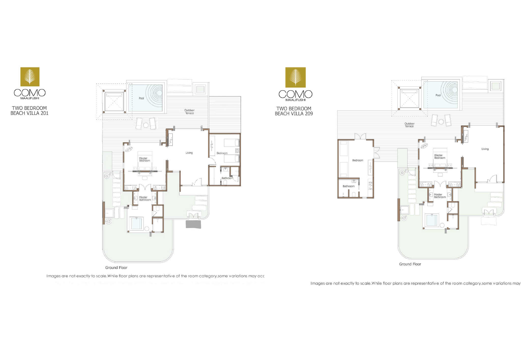 COMO Maalifushi Two Bedroom Beach Villa Floor Plan 
