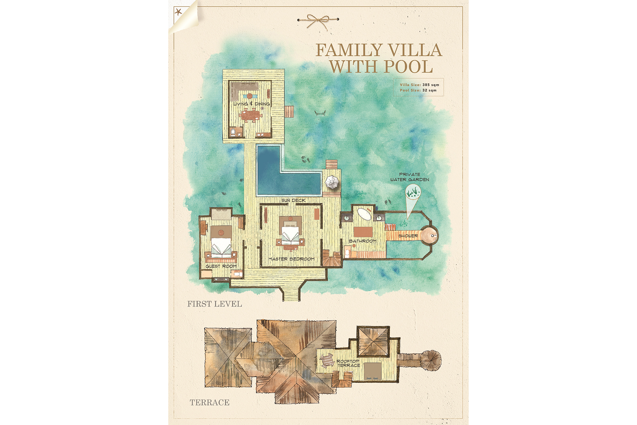 GLM_Two-bedroom villa with pool Floor Plan 