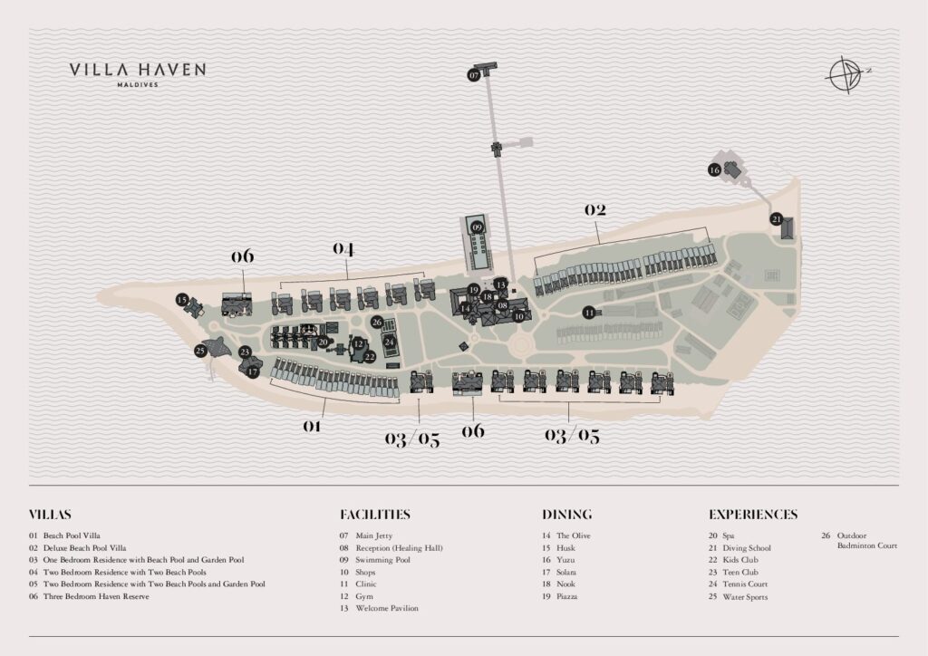 Anantara Kihavah Maldives Resort Map