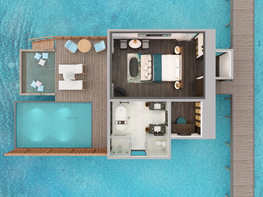 Anantara Dhigu Maldives Sunset Overwater Pool Suites Floor Plan