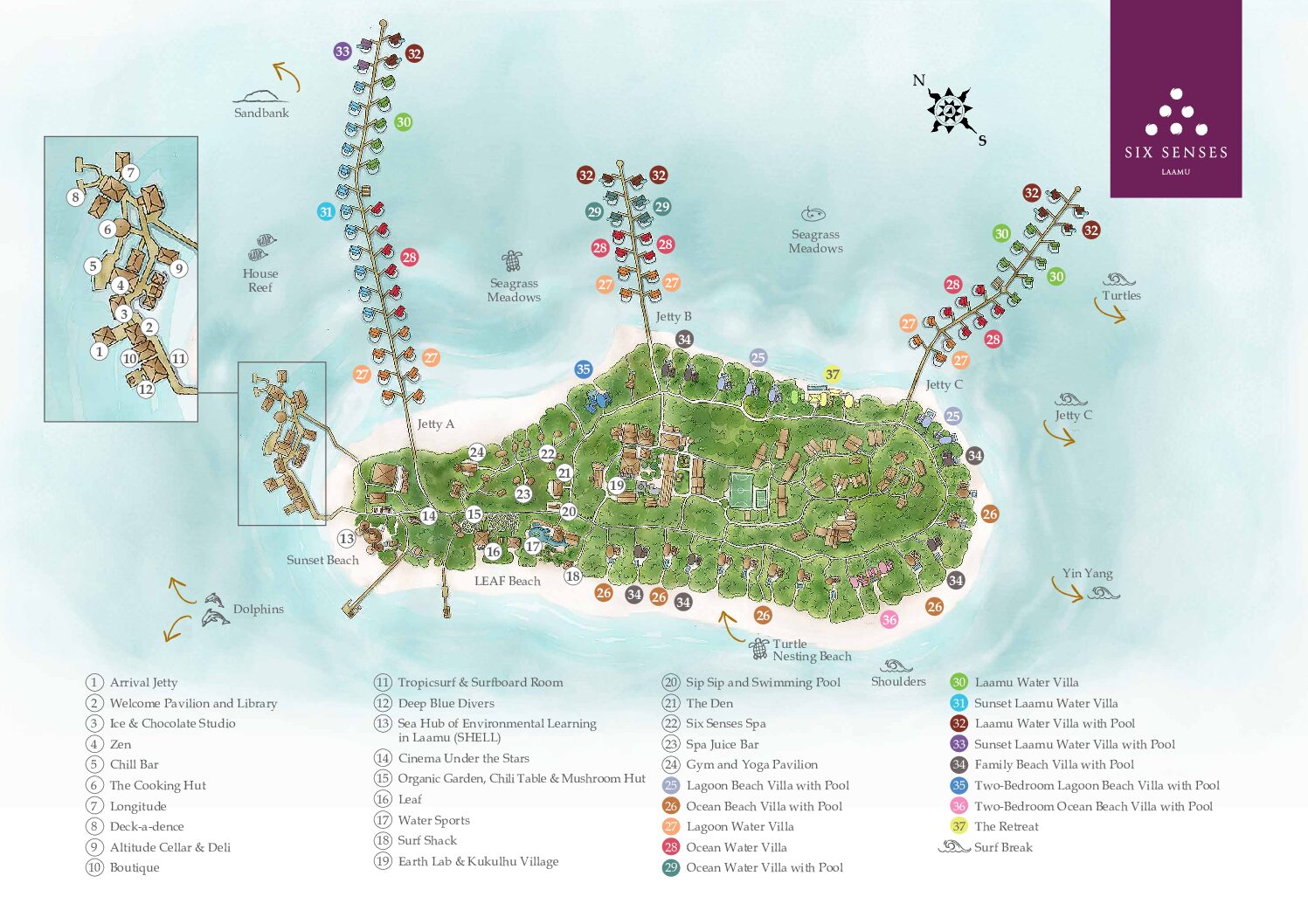 Six Senses Laamu map