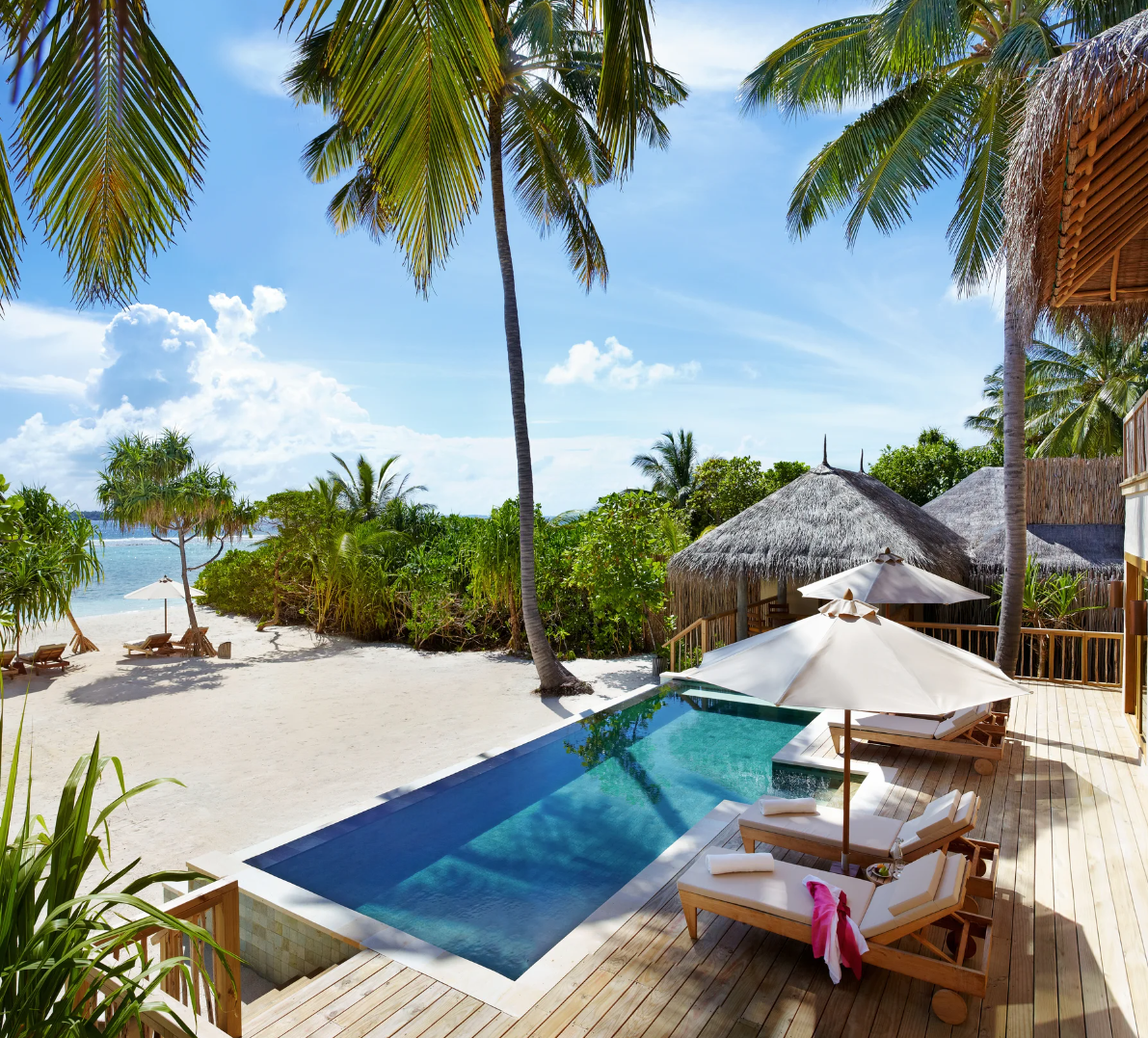 Six Senses Laamu Two Bedroom Ocean Beach Villa with Pool