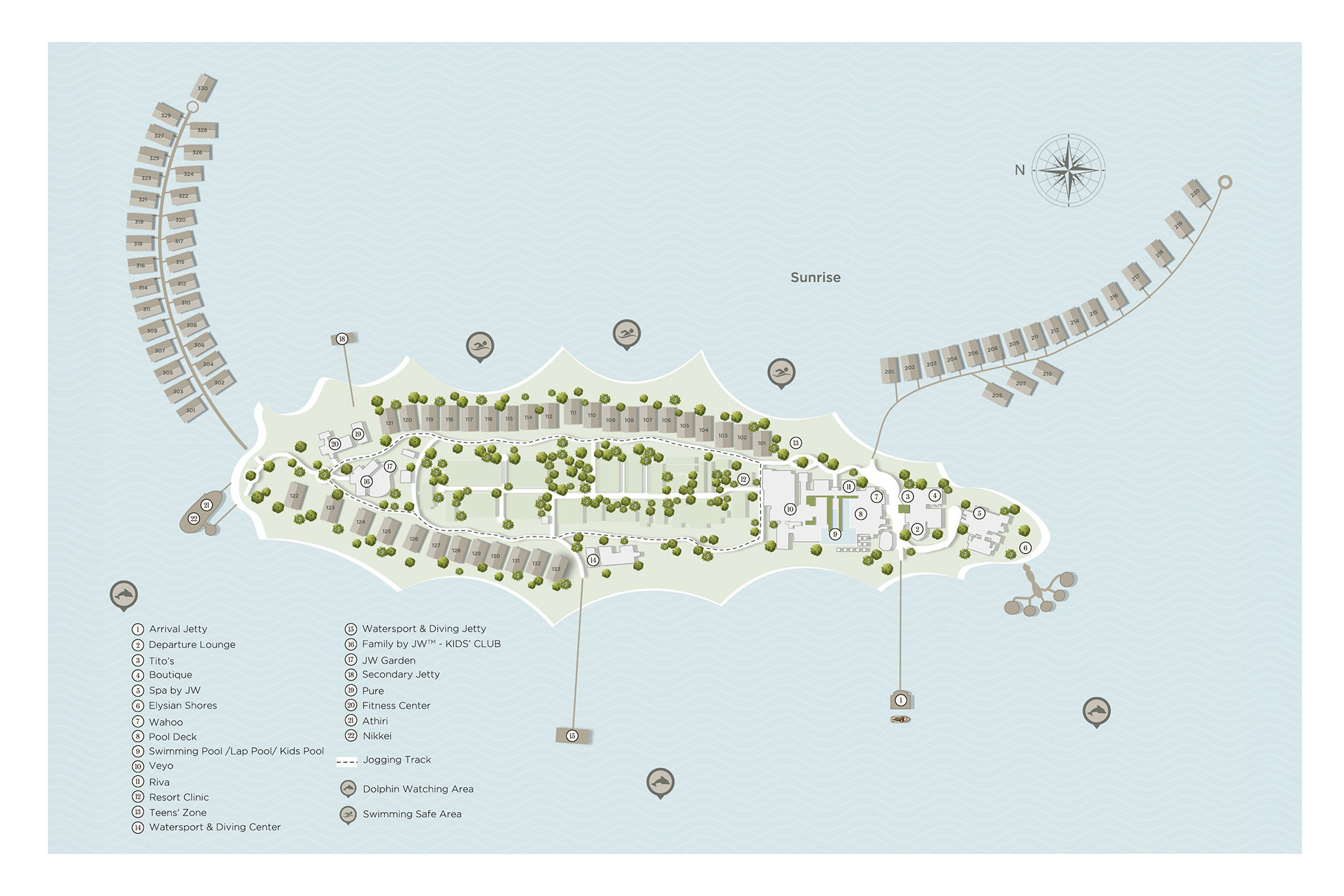 Island Map of JW Marriott Kaafu Atoill island resort