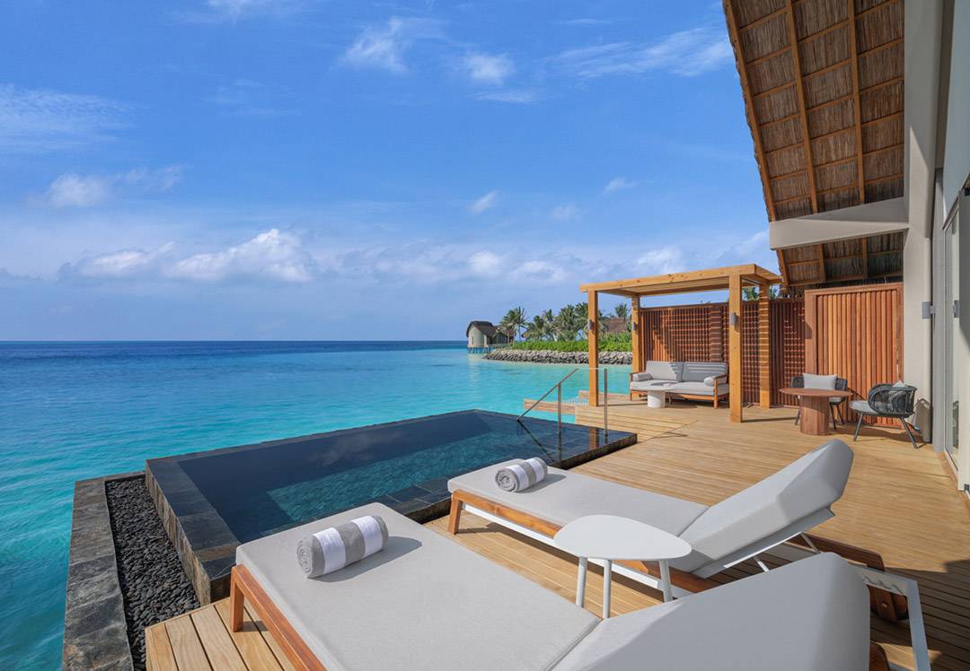 Ocean Pool Villa – JW Marriott Maldives Kaafu Atoll Island Resort Deck and Private Pool view