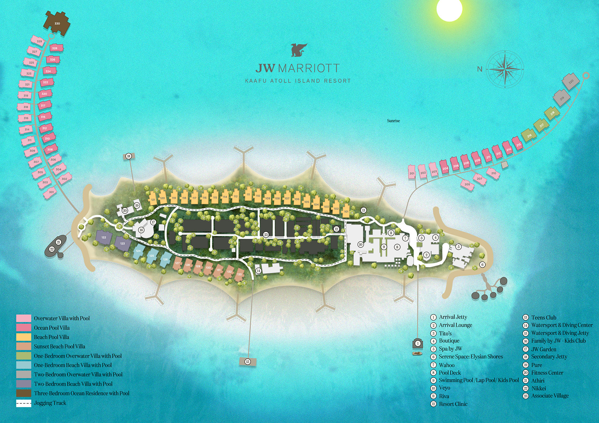 Resort Map – jw marriott Kaafu atoll island resort Island Map of JW Marriott Kaafu Atoill island resort